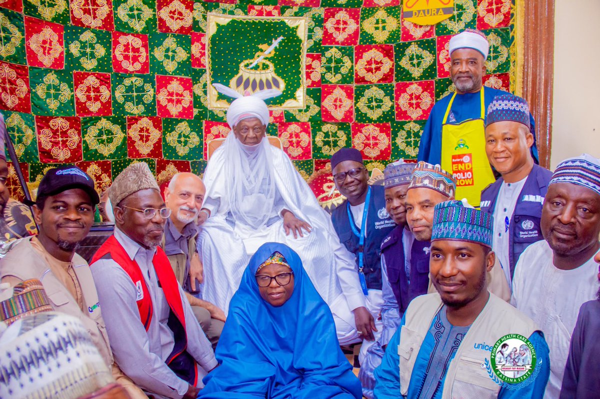 DrHarunaAdamu1's tweet photo. Earlier on Day One of the OBR, I led a team of Partners in supporting HRH The Emir of Daura Alh (Dr) Farouk Umar Farouk to Flag off the campaign for the entire state.  
@WMulombo @KulchumiIsaHamm @WHONigeria https://t.co/OPXh1w1AMf