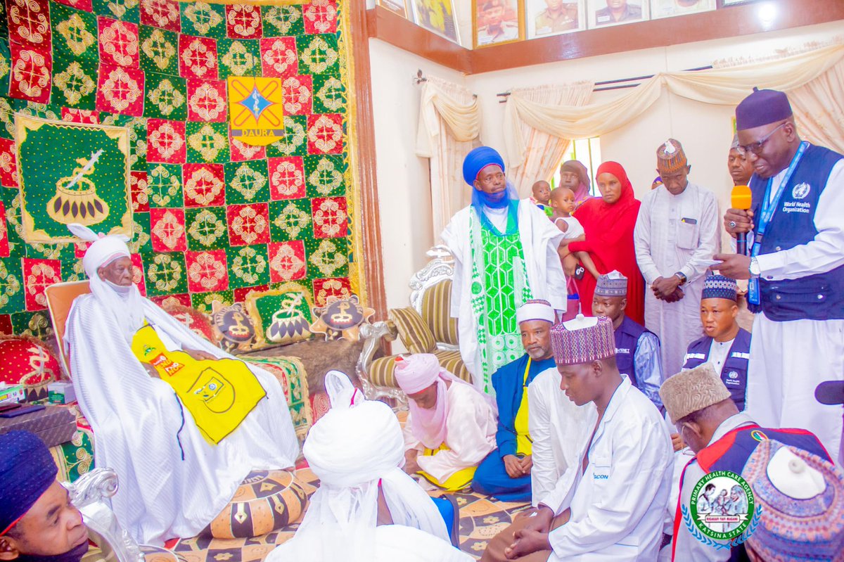 DrHarunaAdamu1's tweet photo. Earlier on Day One of the OBR, I led a team of Partners in supporting HRH The Emir of Daura Alh (Dr) Farouk Umar Farouk to Flag off the campaign for the entire state.  
@WMulombo @KulchumiIsaHamm @WHONigeria https://t.co/OPXh1w1AMf