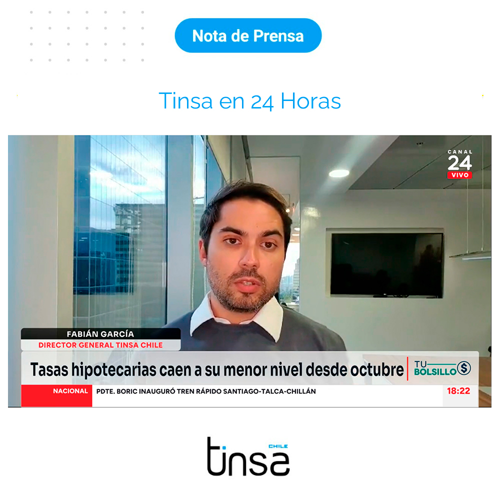 Tinsa_Chile's tweet photo. No te pierdas la nota de 24 horas en donde Fabián García, director general de Tinsa, nos trae información crucial sobre la caída en las tasas hipotecarias a su menor nivel desde octubre de 2023. Ve a la nota en el siguiente enlace: https://t.co/vEa7hxcIR3 📉
#MercadoInmobiliario https://t.co/dQrCc15v6e