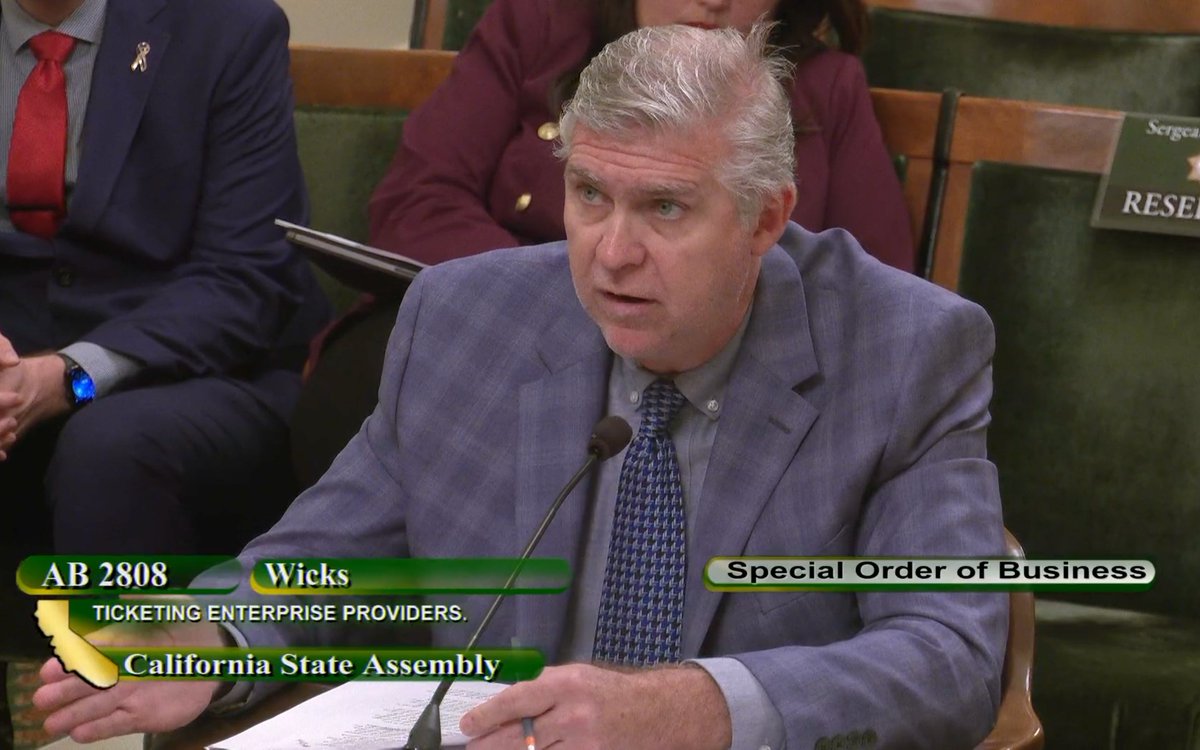 consumercal's tweet photo. Executive Director, Robert Herrell, testifying before Asm. Privacy and Consumer Protection Committee for #AB2808 authored by @BuffyWicks.
AB 2808, seeks to reduce prices and increase ticket availability. Make consumers a priority – NOT billionaire sports team owners. https://t.co/o6iGxBYNWX