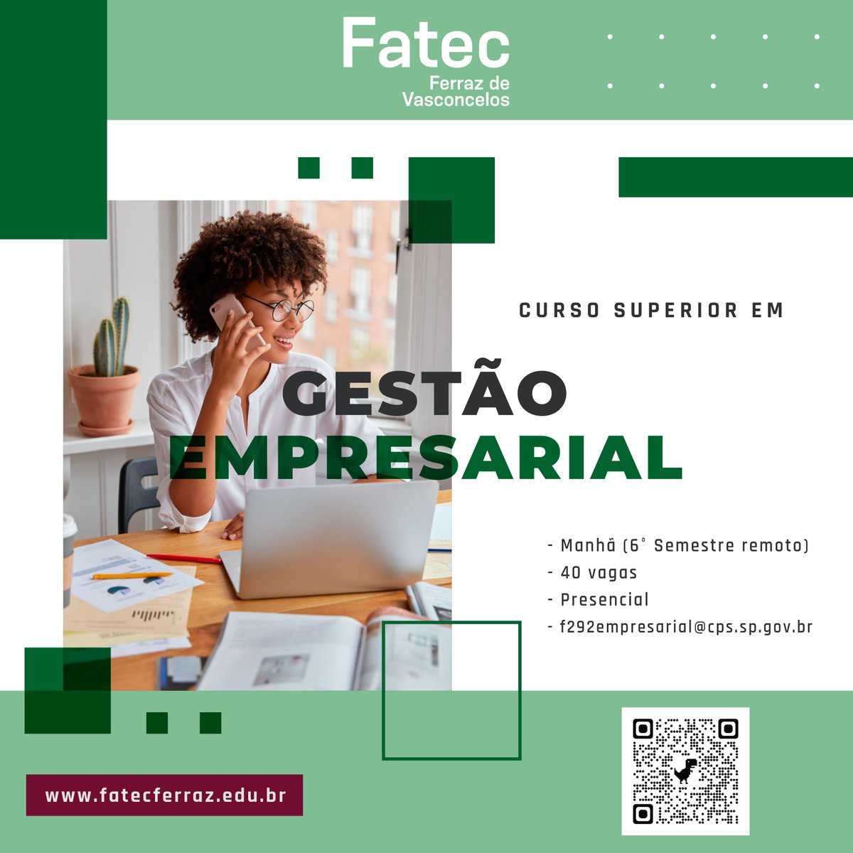 fatecferraz's tweet image. CURSO SUPERIOR EM GESTÃO EMPRESARIAL

INSCRIÇÕES ABERTAS - DO DIA 14 DE ABRIL ATÉ AS 15H DO DIA 07 DE JUNHO - PELO SITE VESTIBULARFATEC.COM.BR

Cursos Superiores Reconhecidos pelo #mec

#mulher #mulherempoderada #ferraz #ads #gpi #mulherempreendedora #vestibular #faculdade