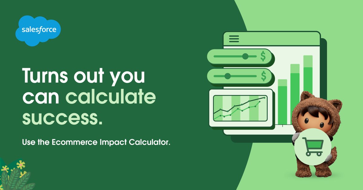 We're taking the guess work out of it with this nifty tool. See the potential impact Commerce Cloud will have on your business with our Ecommerce Impact Calculator. sforce.co/3y01vI0