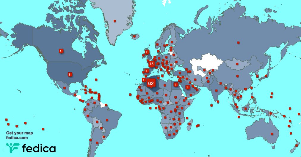 J'ai 241 nouveaux abonnés, de Arabie Saoudite 🇸🇦, Inde 🇮🇳, et plus la semaine dernière. Voir fedica.com/!Discover_DZ