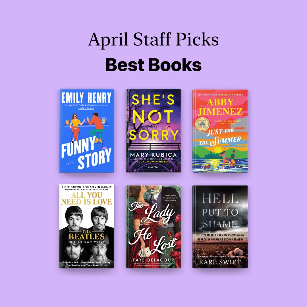 Our April staff picks are unputdownable. They include:

📖 A rom-com that both cynics &amp; romantics will love from Emily Henry

📖 <a href="/MaryKubica/">Mary Kubica</a>'s harrowing thriller

📖 <a href="/AuthorAbbyJim/">Author Abby Jimenez</a>'s delicate meet-cute romance

Explore all the #bestbooks this month: apple.co/AprilBestBooks