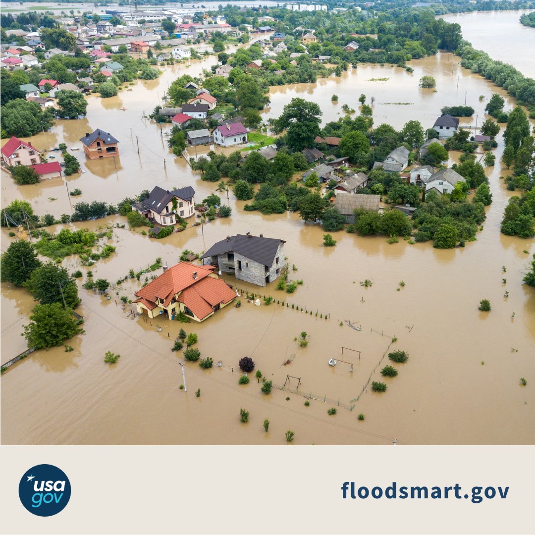 Just one inch of floodwater 🌊 can cause up to $25,000 in damage. The best way to protect your home and belongings from flood damage is to buy flood insurance. Check out @fema to learn more about how to get your home or business covered. bit.ly/49JUh8s