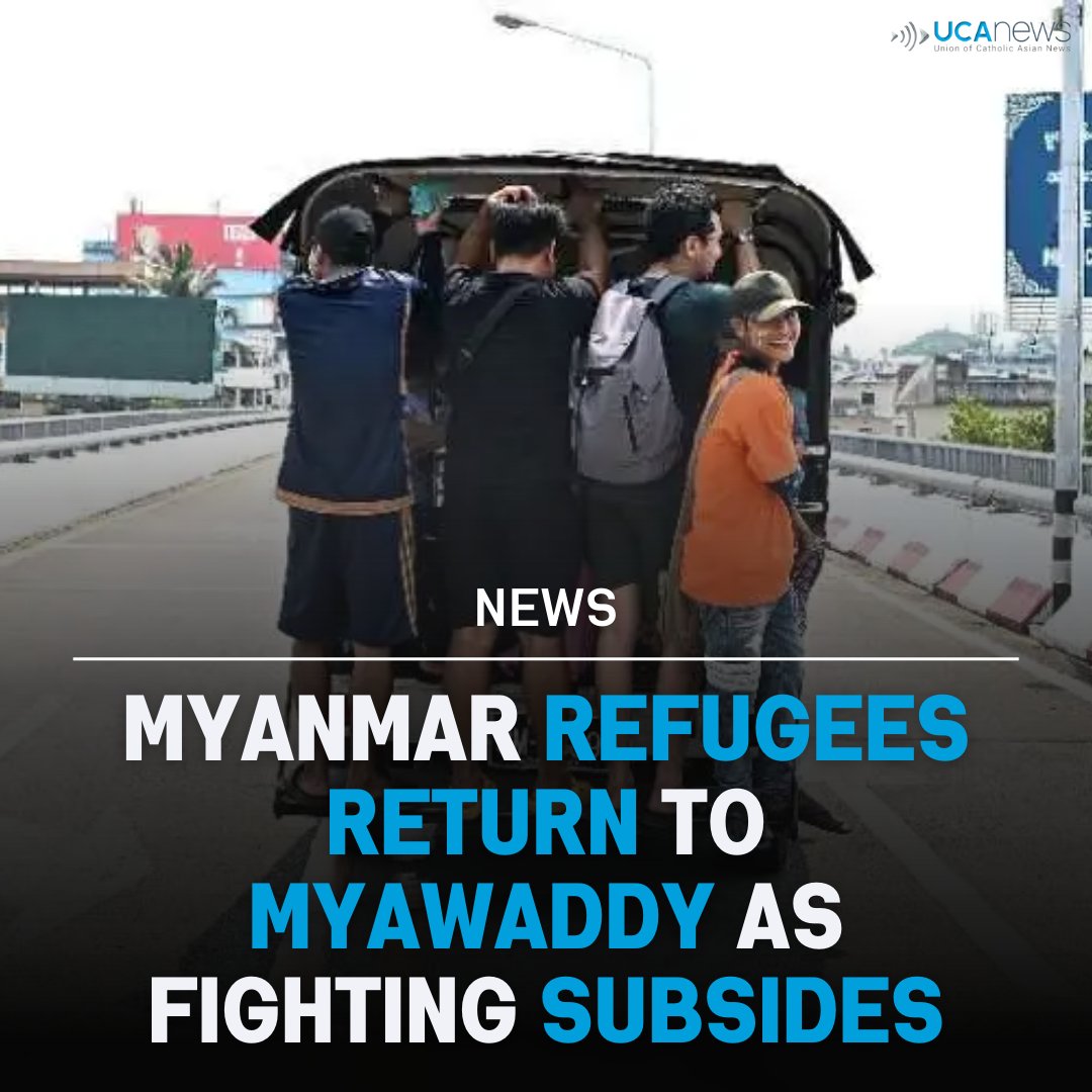 bit.ly/3JuvhqX About 5,500 #refugees who fled to #Thailand return home after a weekend of fighting around Myawaddy, on #Myanmar’s southeast border, subsided and rebels called for cooperation. Report by @lukeanthonyhunt