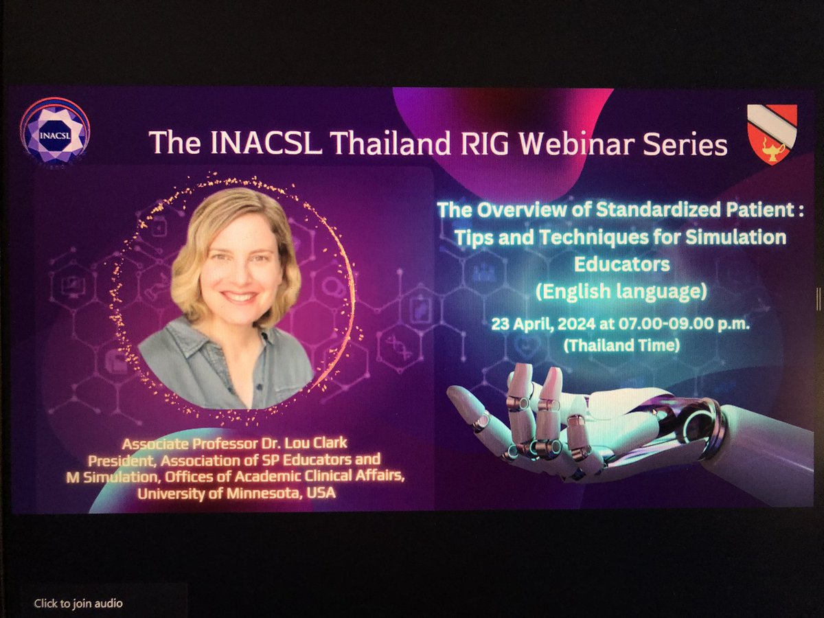 Grateful & honored to have been invited to present on SP methodology for the INACSL Thailand group. Fantastic, engaged sim nurse educators! In an act of amazing reciprocal generosity they offered to translate ASPE SOBPs into Thai! @ASPE_Tweets @UMNclinaffairs @UMNsimulation