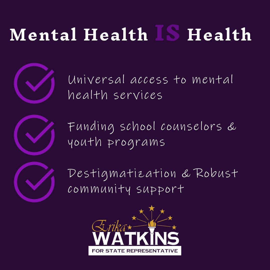 The mental health crisis requires an urgent, multi-pronged response. I'll treat this issue with the focus and resources it deserves because mental health IS health. #MentalHealthMatters #MentalHealthAwareness #bethechange #erikaforindiana #valparaiso #portercounty