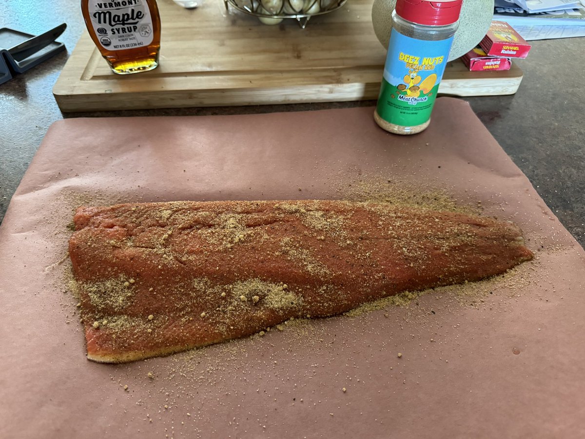 Salmon tonight. Seasoned with Deez Nuts from @MeatChurch