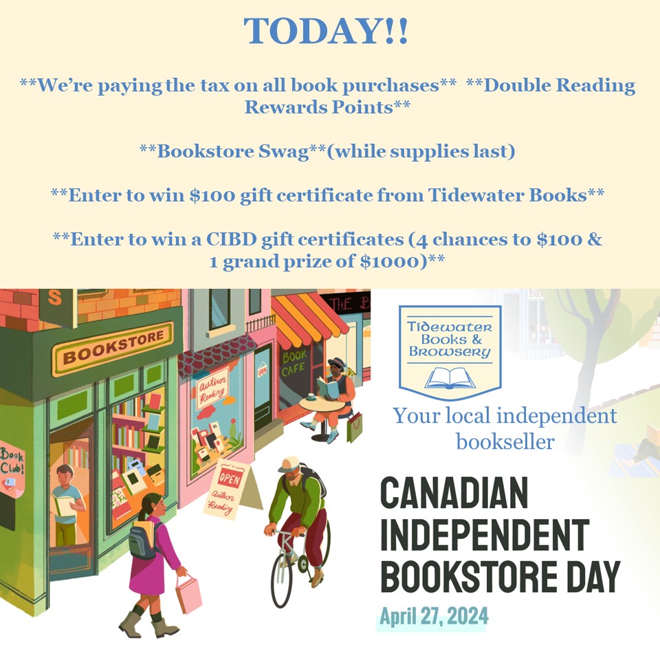 It is #CANADIANINDEPENDENTBOOKSTORESDAY!! #CIBD2024 🥳💕🇨🇦📚🎉📚

We hope to see you all today for our fun giveaways & sale!

#IReadCanadian #ShopSmall #ShopLocal #ShopNB #ShopIndie #IndieBookstores #SackvilleNB #GiveABook #SmallBusinessEveryDay

tidewaterbooks.ca 💕🇨🇦📚