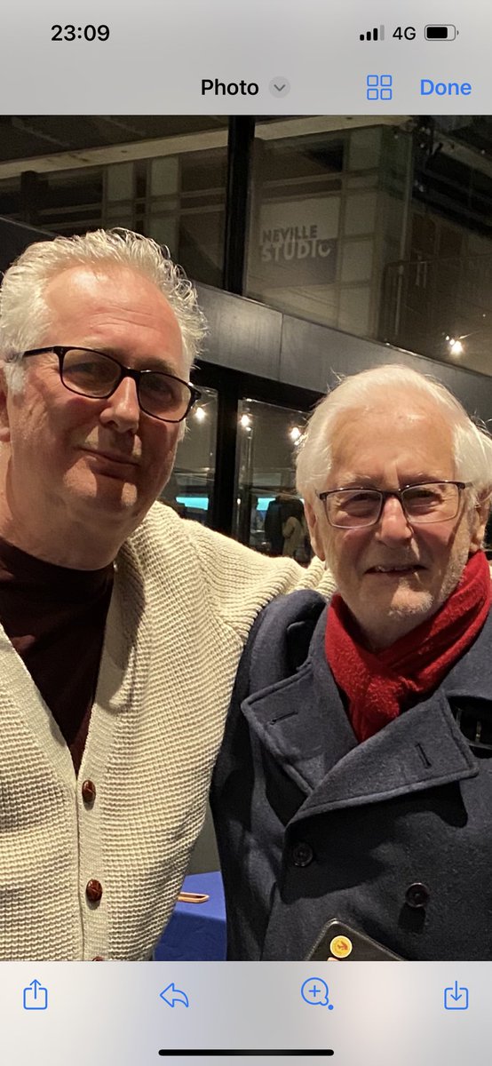 My old English Teacher- Peter Inskeep who came along to the show at Nottingham Playhouse tonight. My latest book’A Moonless Night’ is dedicated to him.