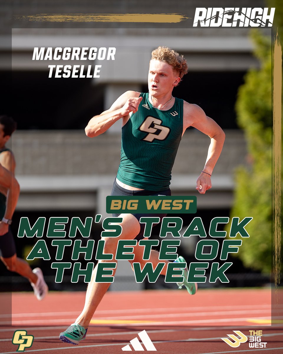 Mac receives the praise he deserves 💪😤 Congrats to MacGregor TeSelle who has been named @BigWestSports Men's Track Athlete of the Week!! Read more below⬇️ 📰: bit.ly/3w8iM1q #RideHigh🐎