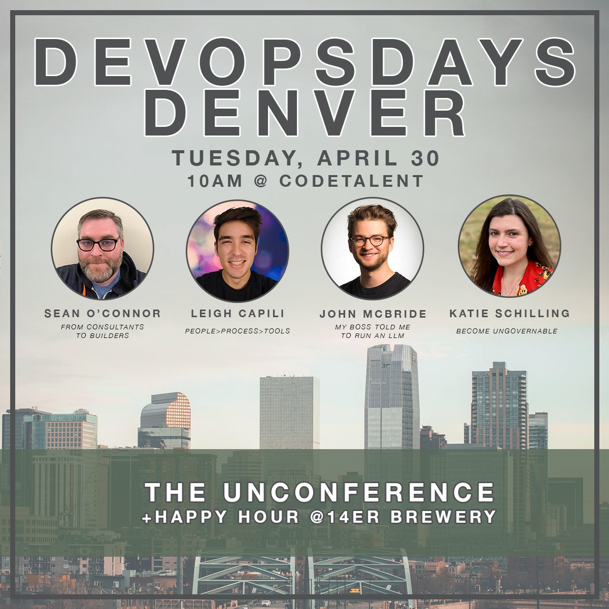 DevOpsDays Rockies (@devopsdaysrox) on Twitter photo 😮 1 WEEK AWAY FROM OUR UNCONFERENCE 😮
Don't miss out on our most un-conferencey event yet!
We've got awesome speakers lined up (looking at you <a href="/theSeanOC/">Sean O'Connor</a>, <a href="/capileigh/">Leigh Capili 🧋</a>, <a href="/johncodezzz/">John McBride</a> , and Katie Schilling 👀) + lots more!
See you there!
RVSP now pls: bit.ly/unconf24 😮 1 WEEK AWAY FROM OUR UNCONFERENCE 😮
Don't miss out on our most un-conferencey event yet!
We've got awesome speakers lined up (looking at you <a href="/theSeanOC/">Sean O'Connor</a>, <a href="/capileigh/">Leigh Capili 🧋</a>, <a href="/johncodezzz/">John McBride</a> , and Katie Schilling 👀) + lots more!
See you there!
RVSP now pls: bit.ly/unconf24