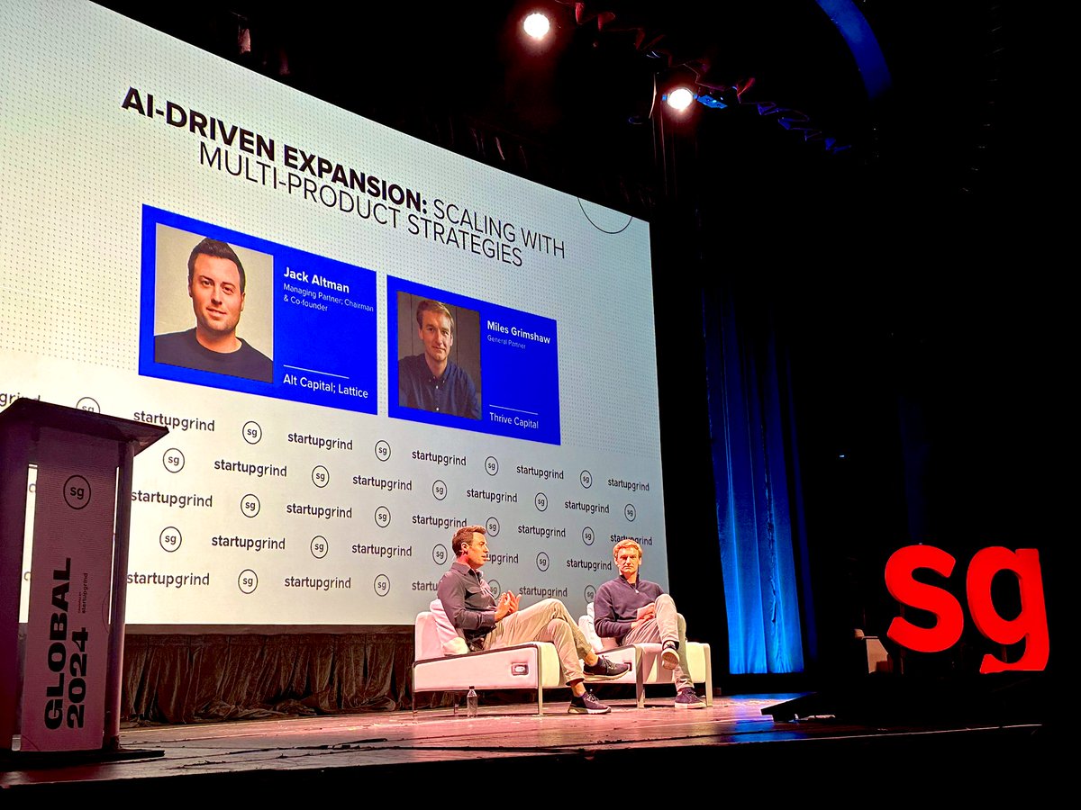 Great session <a href="/jaltma/">Jack Altman</a> and <a href="/milesgrimshaw/">Miles Grimshaw</a> #startupgrind