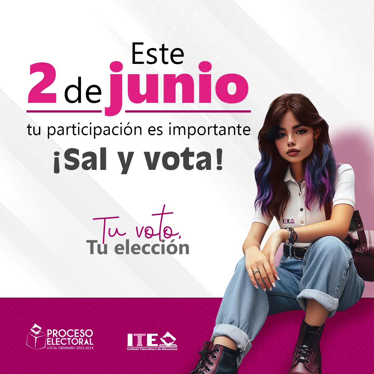 ITETLAX's tweet photo. Haz la diferencia y vota este 2 de junio. 🥳🗳️👌🏼
La decisión está en tus manos, vota en estas elecciones.
#TuVotoTuEleccion #ITEInformamos https://t.co/7f8pCt7lWX