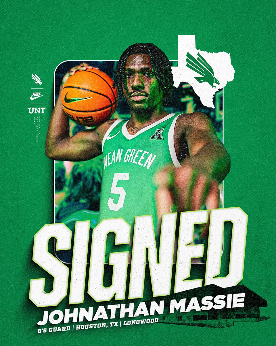 𝐎𝐟𝐟𝐢𝐜𝐢𝐚𝐥𝐥𝐲 𝐒𝐢𝐠𝐧𝐞𝐝 ✍️ @GogetitJohnJohn Mean Green Nation, please join us in welcoming John John! 🟢 Averaged 11.3 ppg for a NCAA Tourney team 🟢 A conference champion 🟢 The 2022 Southland Freshman of the Year 📝 northtex.as/4d7vPk9 #GMG
