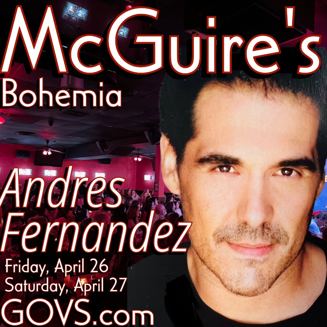 Friday and Saturday Suffolk County! Get your laugh on with Andres Fernandez at McGuire's! GOVS.COM for tickets! #laugh #comedy #longisland