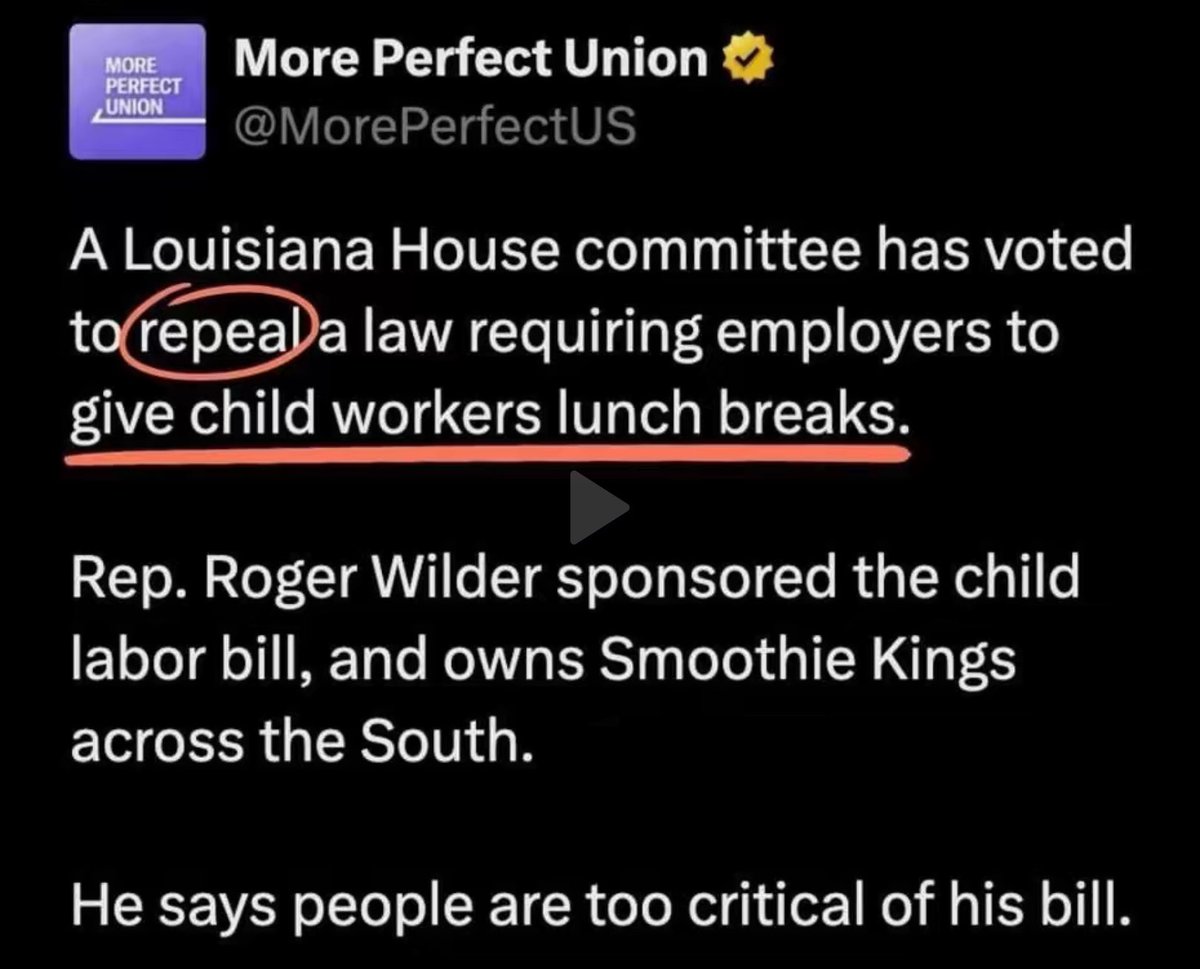 Republicans do not care about children!

They are a commodity. 

Child labor laws written to take advantage of the already powerless.

Our children are not low cost workhorses to fill the pockets of ruthless Republicans!

Vote Blue to protect children!
Vote Blue💙!
#ProudBlue