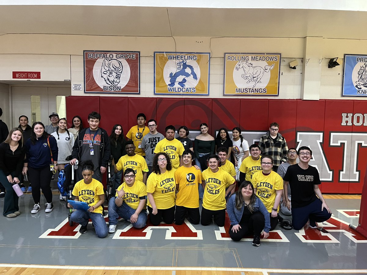 Great day of floor hockey with this group!   LIFE Program took 4th and Gio was named MVP! Big thank you to Palatine HS for hosting !#leydenpride