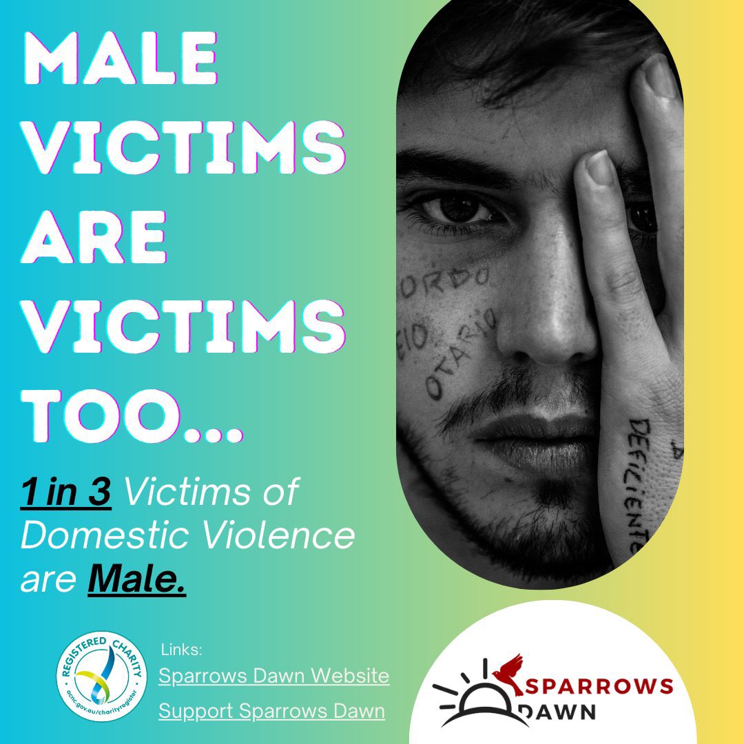 SparrowsDawn's tweet photo. Male victims of domestic violence often face stigma &amp; lack of resources for help. It's time we provide more support &amp; resources for all victims, regardless of gender. No one should suffer in silence. #SupportMaleVictims #EndDomesticViolence https://t.co/BvM4zGuTUj