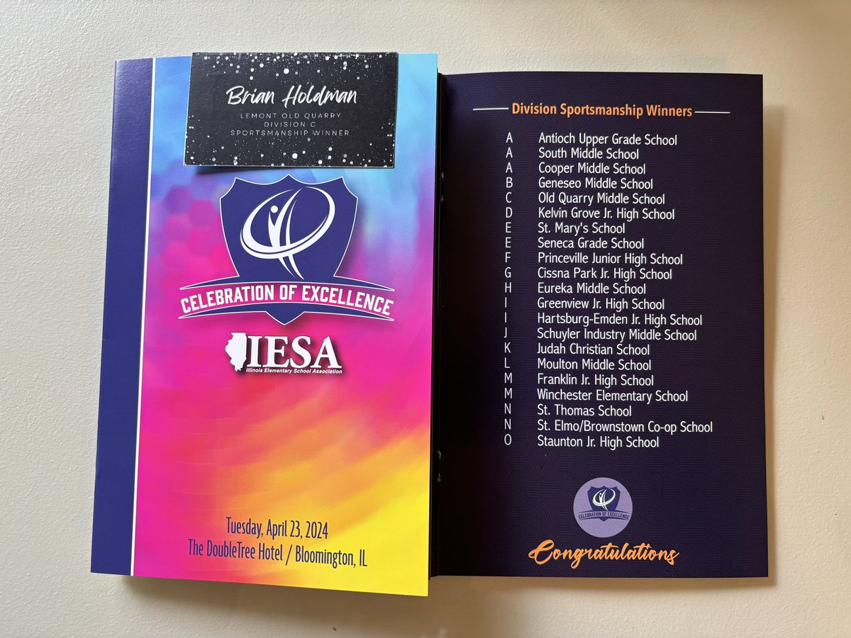 Old Quarry was celebrated with the IESA Sportsmanship Award! So proud of our student athletes and coaches for representing Old Quarry and District 113A in a positive way! #sd113a