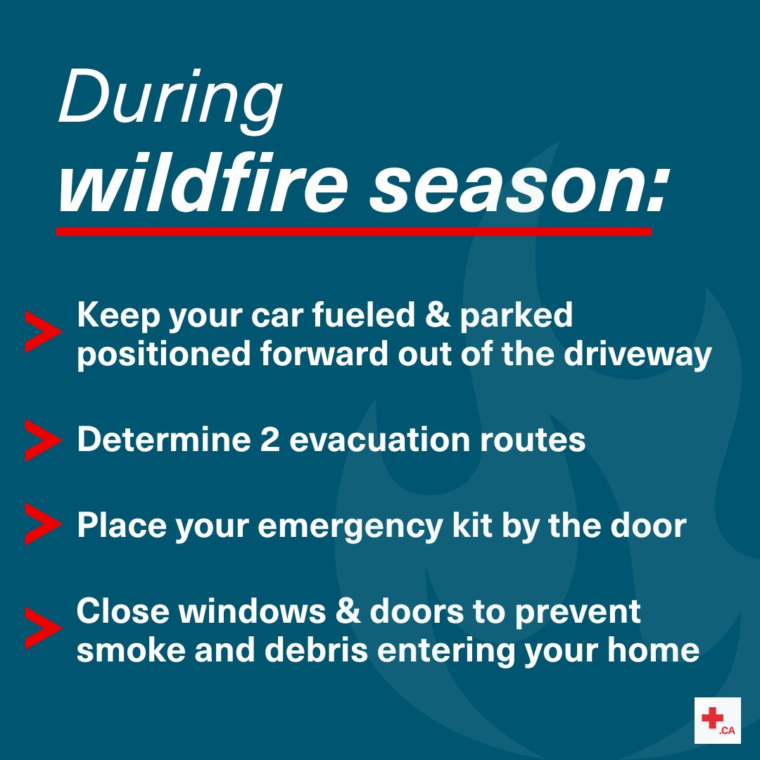 ⚠️ #Wildfires are burning across #BC and #Alberta. Make sure you stay safe and are ready to evacuate at any point by following these tips ⤵️and closely monitor @BCGovFireInfo and @AlbertaWildfire for updates.