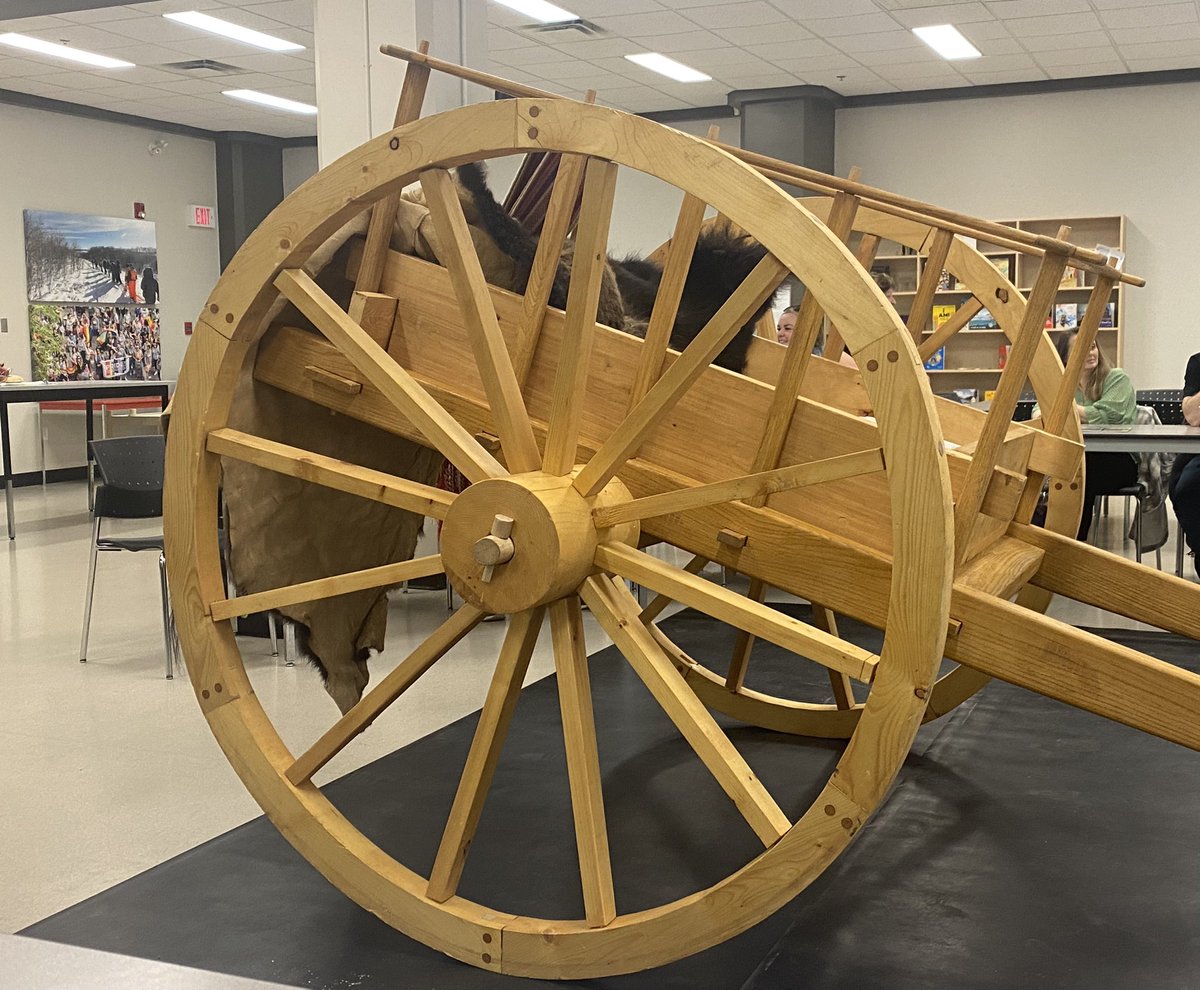 ColleenDueck's tweet photo. What an amazing morning of learning about the #Métis culture and the #RedRiverCart! Thank you to all involved! I have found a place in the classroom for the one I made. Now it’s the students turn to construct. #spslearn @davidncrowell @StoonPubSchools https://t.co/RMjCvJ2oMo