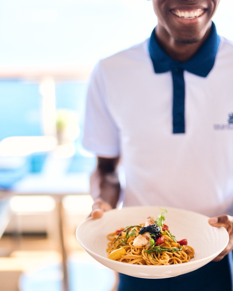 Warm smiles and delectable dishes await aboard Evrima.