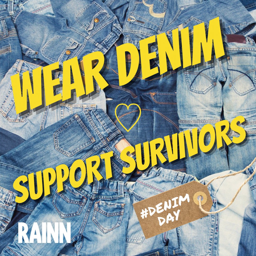 Don’t forget that tomorrow, April 24th, is #DenimDay! 👖💙 Wear your jeans to spread awareness and stand with survivors. #SAAPM #HereForYou