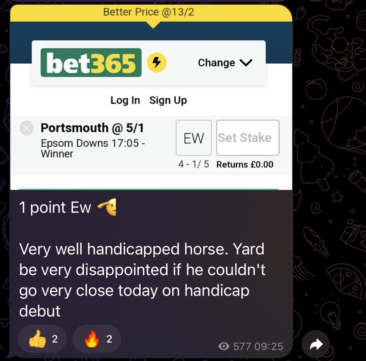 Acebets0's tweet photo. Our info is INSANE 🤯
What a day in our premium channel for members 💥💥
12/1 ✅
5/1 ✅
A-R producing the winner like always 🎉

I’m sending out tomorrows NAP to EVERYONE who retweets 🔄 THIS post ✉️ 

https://t.co/XByCg9nn7S

Our telegram group is FREE to join ☝🏻 Be quick 💯 https://t.co/Y8GjCc6mQS