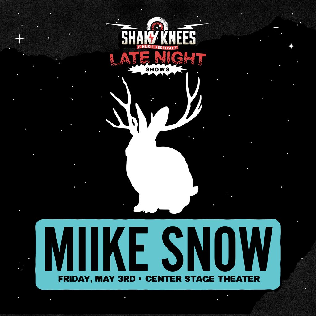 ⚡️LOW TICKET WARNING @miikesnow ⚡️ @shakykneesfest Late Night Show ⚡️ Friday, 5/3 ⚡️ Center Stage ⚡️ Get your tickets NOW! 

🎟️: ticketmaster.com/event/0E00605C…

#livemusicatl #livemusic #vinylatl #theloftatl #centerstageatl #atlantaga #atlantalivemusic