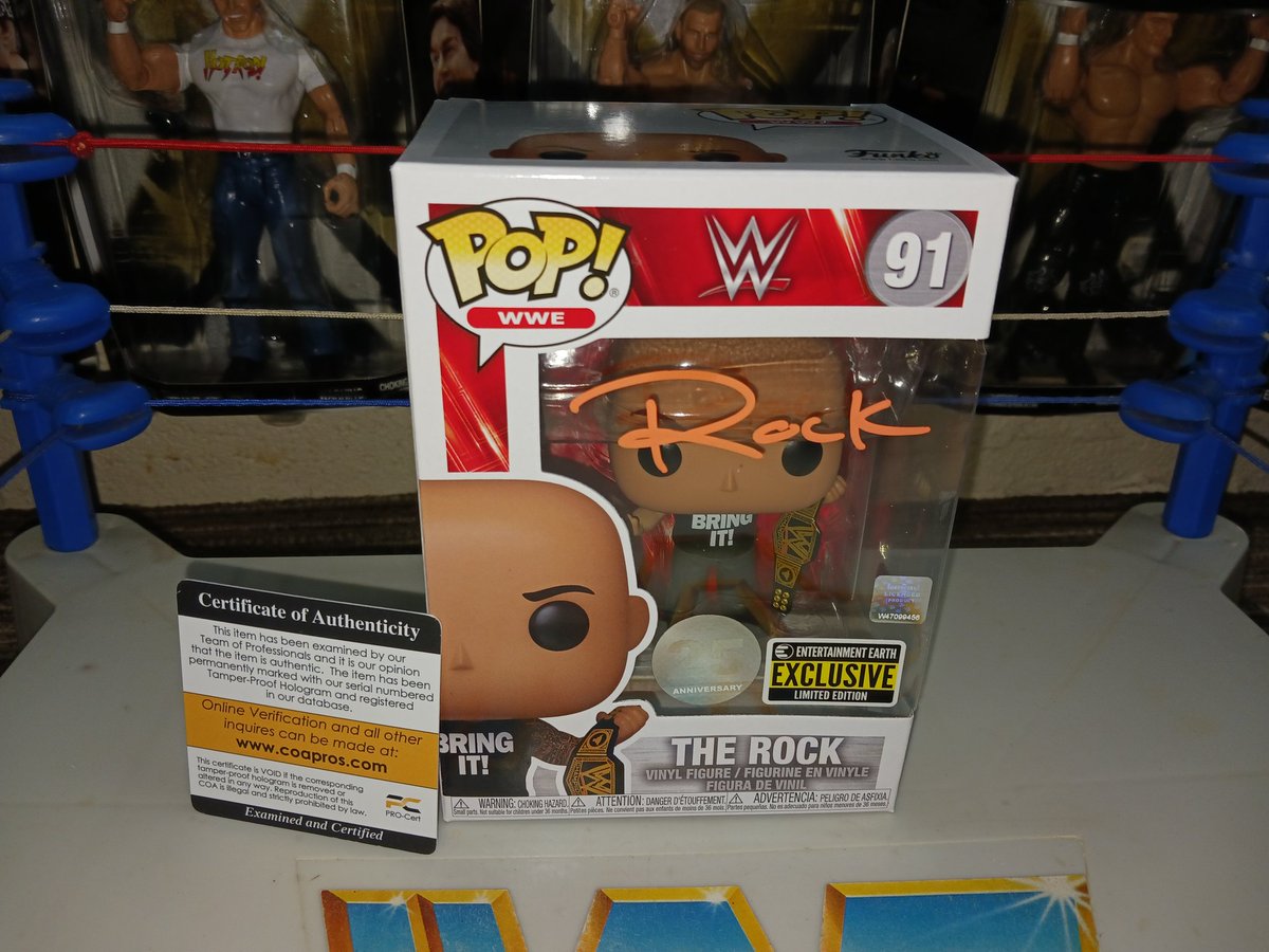 This is Another Grail added to Our Collection! @OriginalFunko Entertainment Earth Exclusive @TheRock Pop Vinyl Signed by The Great One Himself with COA! IF YOU SMEEEEELL WHAT THE ROCK IS COOKING! Very Cool!