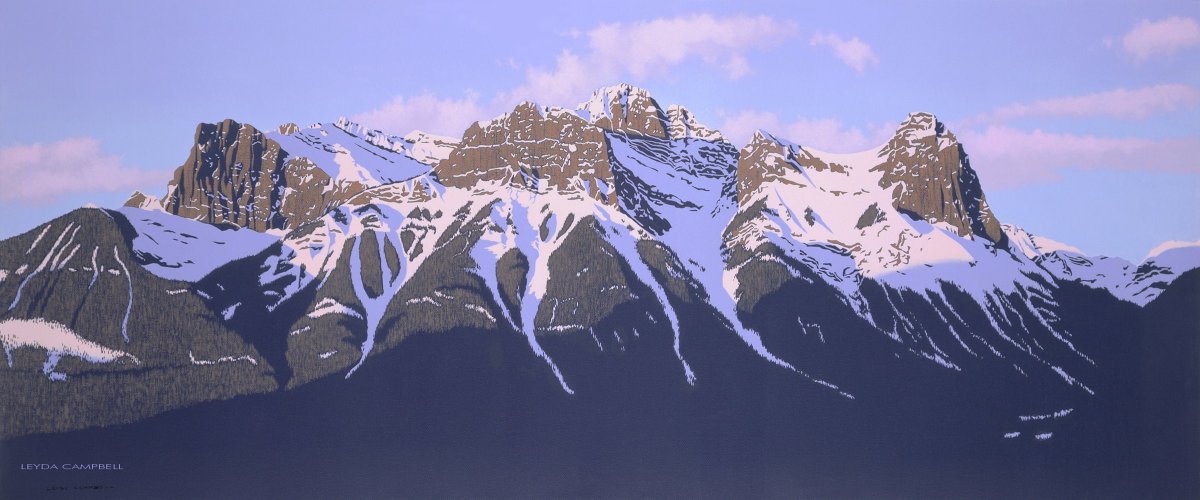 Prints of original acrylic paintings // Landscape Painting // Fine Art Print // Chinaman's Peak/Ha Ling,  Alberta, Canada tuppu.net/f85baf4c #LeydaCampbell #LinkedIn #Etsy #Pinterest #CanadianArtist