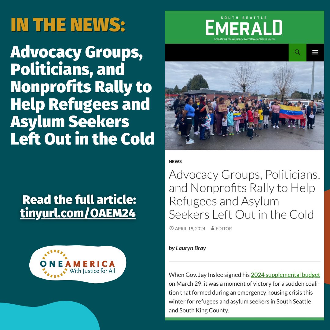 This is how we are building immigrant and refugee power. ✊
Read the full article: tinyurl.com/OAEM24

#ImmigrantRights #OneAmerica