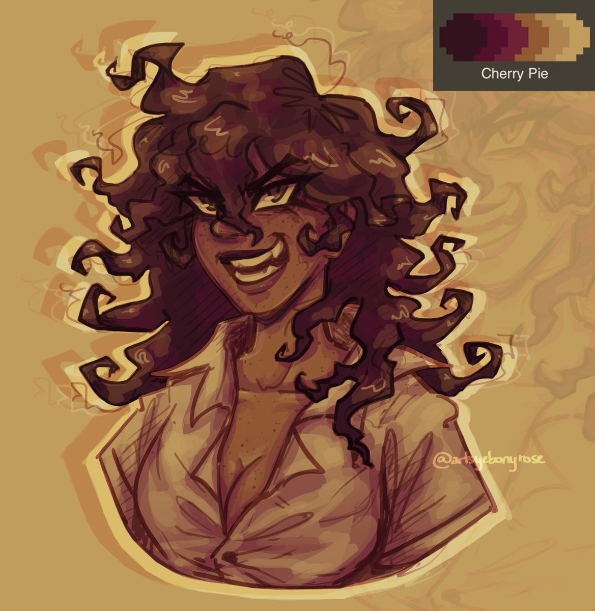 artsyebonyrose's tweet image. akane in cherry pie!
#danganronpa #akaneowari #palettechallenge