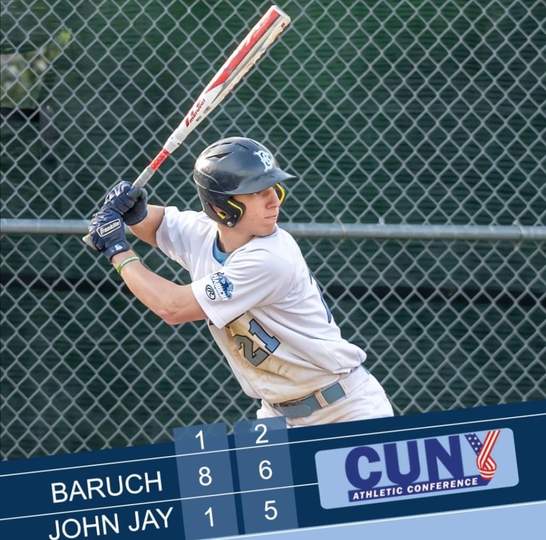 Big @CUNYAC Doubleheader sweep today against John Jay! @BaruchBearcatAD #D3Baseball ⚾