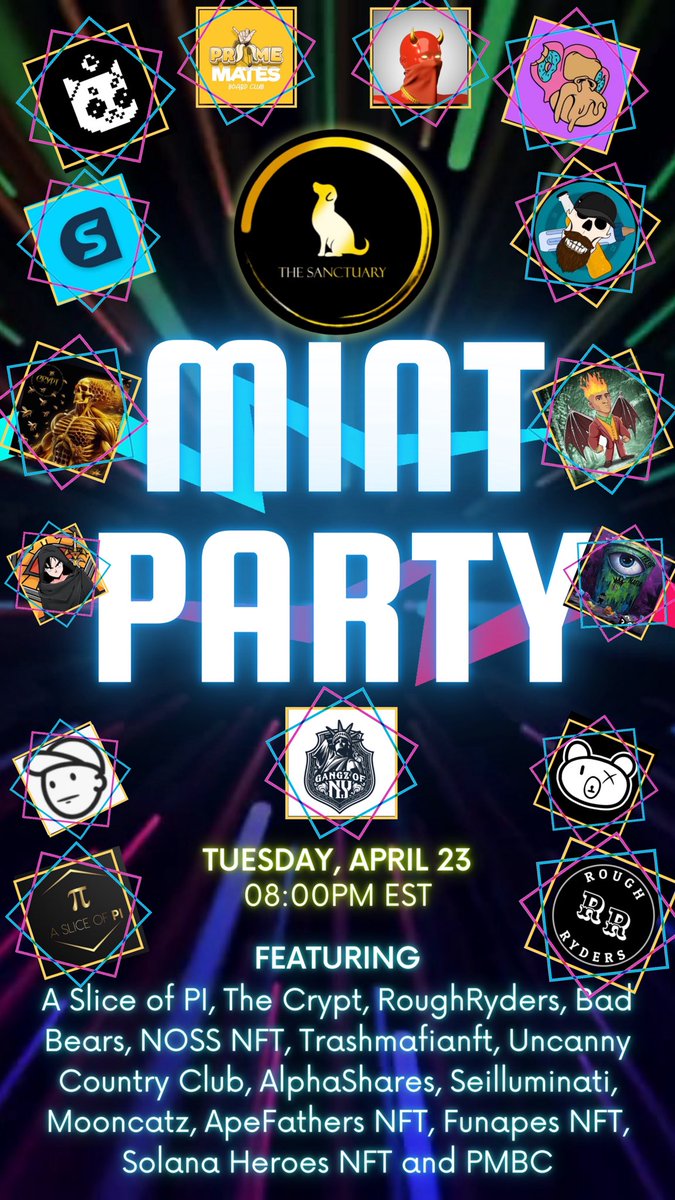 We are going to the Sanctuary Mint Party tonight at 8pm. 

🎉 We’ll be giving away a #FunApesNFT 

🏆 To enter:

✅ Follow <a href="/FunApes_NFT/">Fun Apes</a>, <a href="/Engagertool/">EngageR</a> , and <a href="/DogSanctuaryNFT/">The Sanctuary NFT</a> 

✅ Like, RP, &amp; Tag 3

✅ Must be in space ⬇️⬇️⬇️

x.com/i/spaces/1OwxW…
