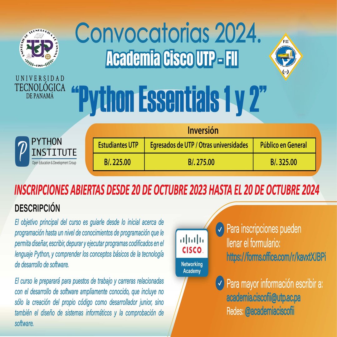 utpfii's tweet photo. Ahora puedes optar por una certificación internacional a través del Cisco Academy de la Facultad de Ingeniería Industrial.

Para inscripciones, puedes llenar el siguiente formulario:
https://t.co/xAZXf9vZ0W

#utpfii #utppanama #ingenieriaindustrial #turutahaciaelexito #matricula https://t.co/wqRoSS1np5