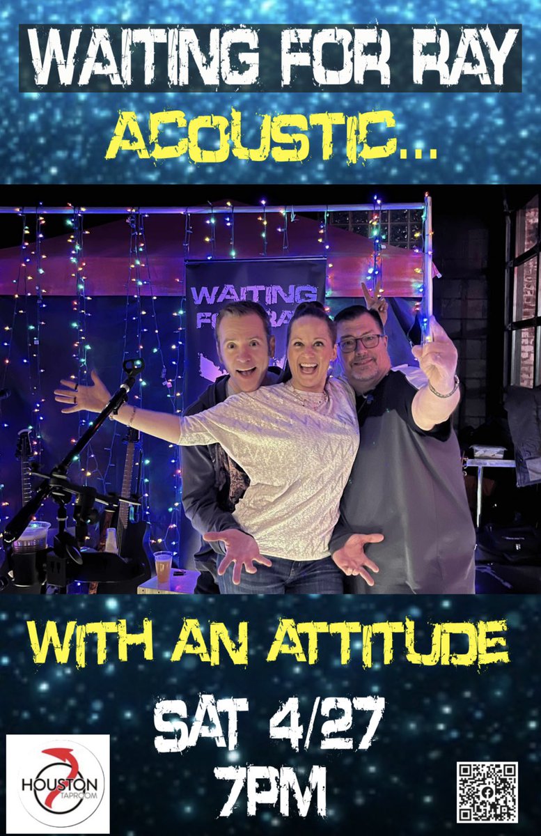 WaitingForRay's tweet photo. So… this is really happening this weekend just like you imagined:  Saturday night, around 7p W4RA (Waiting for Ray Acoustic) will be rockin’ the Helltown Taproom Houston!  Say what?!  IKR!  Let’s do this! https://t.co/lHIinQge2K
