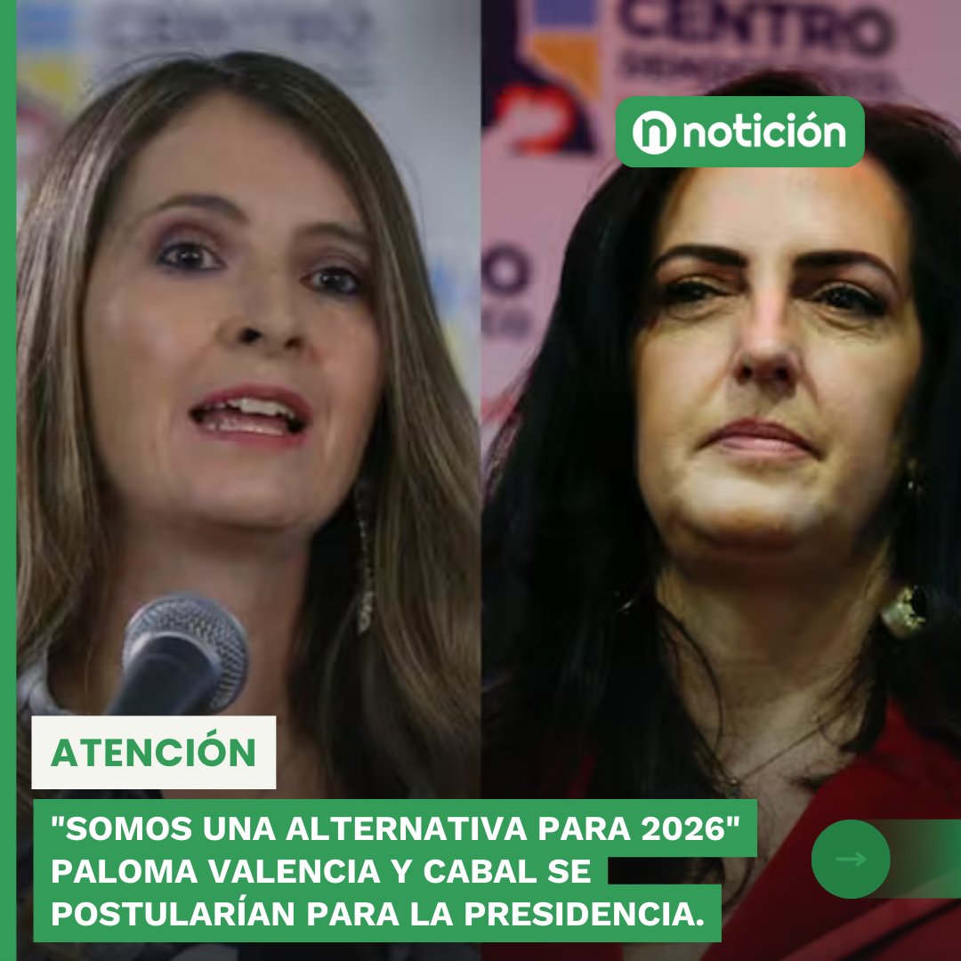 noticionC's tweet image. #Atención ¡Gracias, Colombia! #Marchó 📷
"Somos una alternativa para 2026" Paloma Valencia y Cabal se postularían para la Presidencia. #Opine #UstedVotariaporlaAlternativa