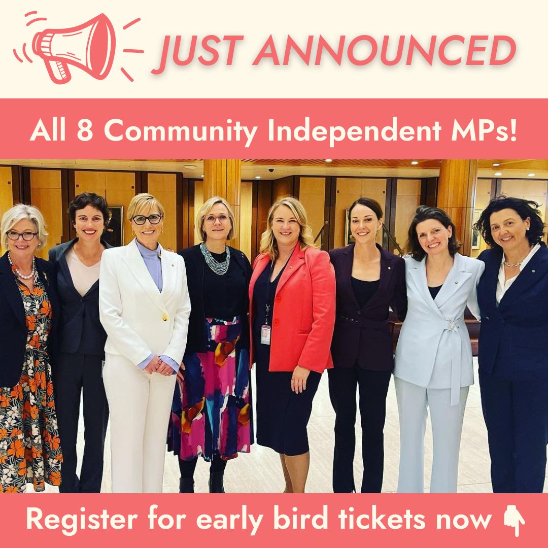 Don't miss all 8 Community Independent MPs at the People Powered Politics Convention - online 21-22 June. Be quick for early bird tickets. events.humanitix.com/people-powered… #Auspol #PeoplePoweredPolitics