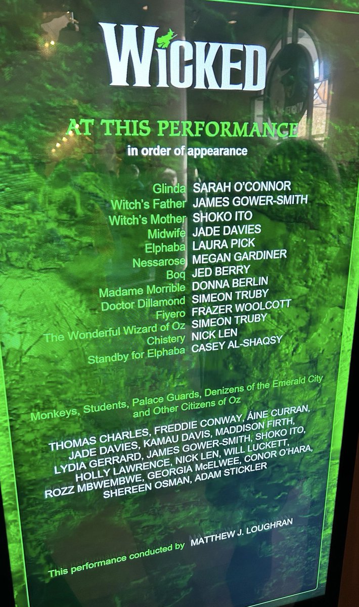 sherrihector's tweet photo. @WestEndCovers @frazerwoolcott_ @WickedUK https://t.co/TgF4T1q7KK