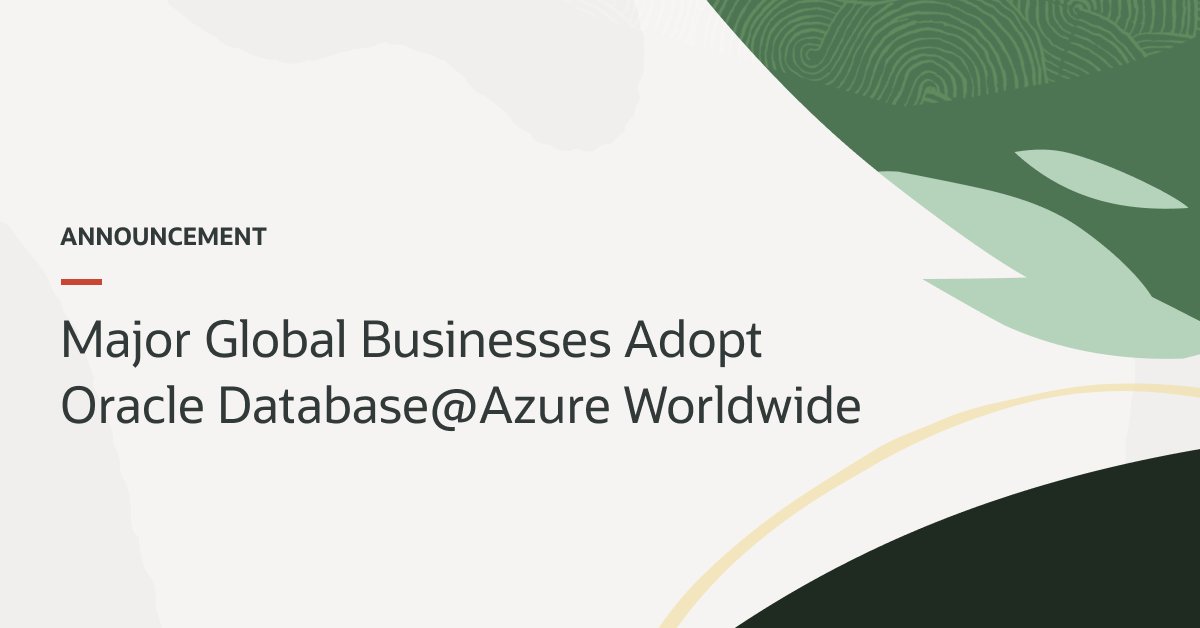Major global businesses like #VoyaFinancial, @Conduent, and @vodafone are adopting Oracle Database@Azure to accelerate their cloud migrations. Read why: social.ora.cl/6019bYIlP
