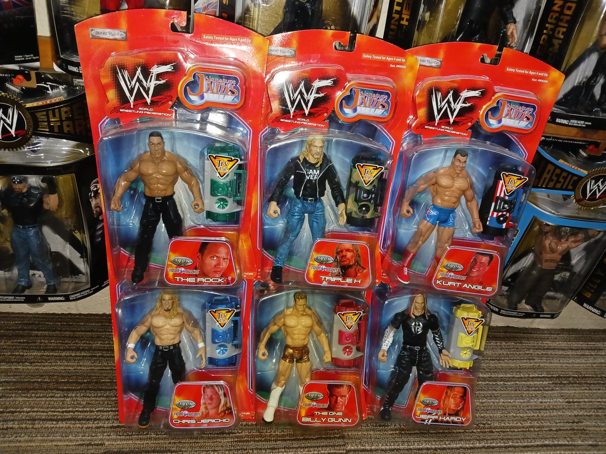 Those Days of Wild and also Cool Jakks Figure Series and Lines! This is One of those. Jakks Signature Jams Series 1 was the Start of Several Series. Each Figure included a Boom Box Accessory that when Mashing a Button played Superstars Entrance Theme Music!