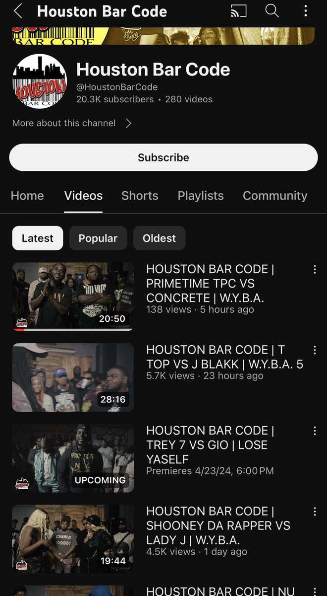 HoustonBarCode's tweet image. We just dropped 4 battles in 24hrs

T TOP vs. J blakk
Shooney vs. Lady J
Primetime TPC vs. Concrete
Trey 7 vs. Gio will be dropping tonight 🔥