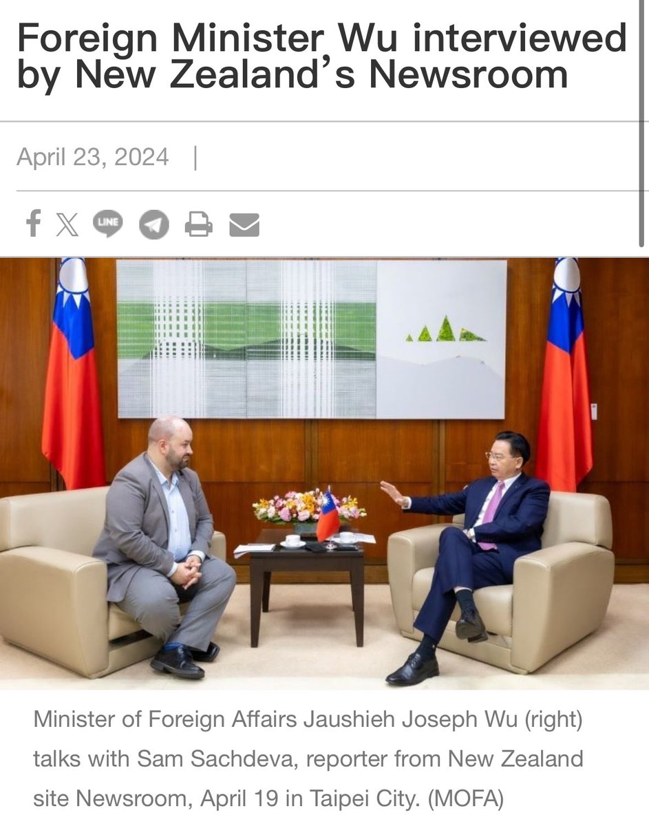 alternate headline: foreign minister wu secures conversation with much-loved and respected kiwi journalist and author sam sachdeva