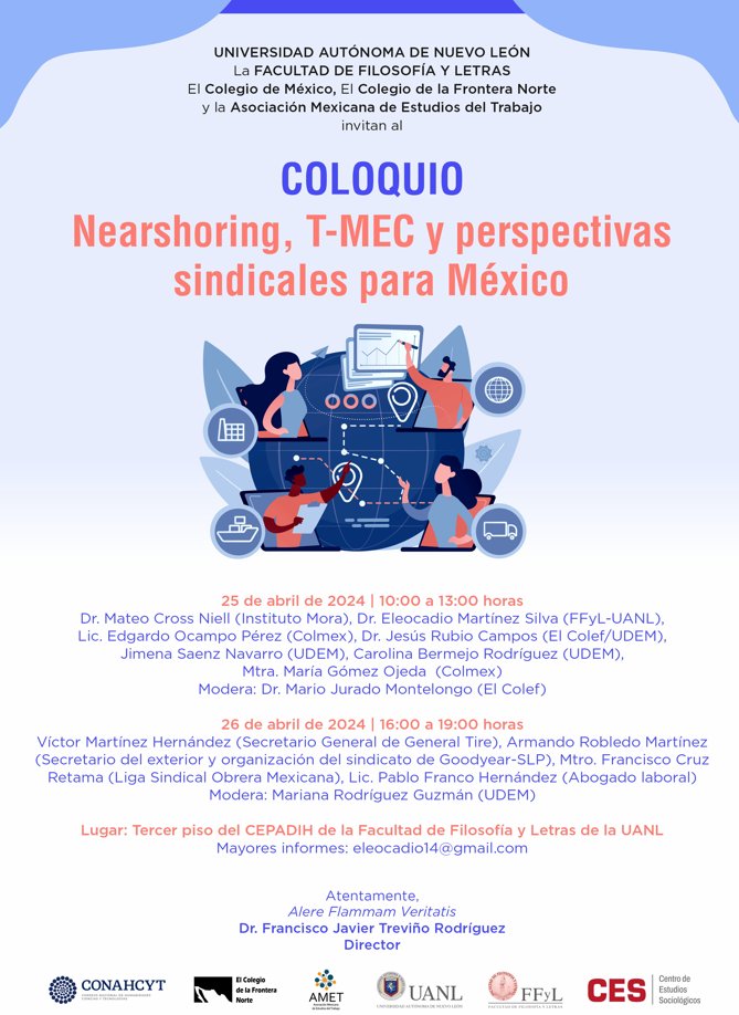 🔴 EN VIVO a través de facebook.com/LETFN/live #Coloquio 'Nearshoring, T-MEC y perspectivas sindicales para México' - Día 01.