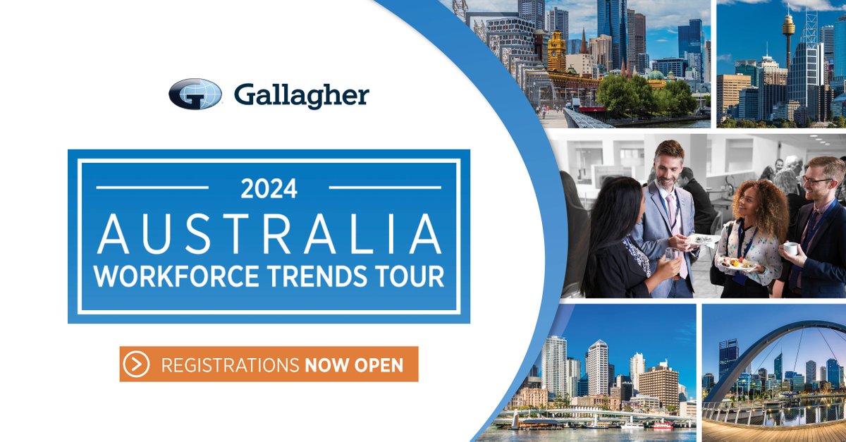 You’re invited to Gallagher's 2024 Australia Workforce Trends Tour – with convenient locations in capital cities across Australia. Gallagher has so kindly offered to subsidise the cost of your registration - use code EARLY25 at checkout: eventbrite.com.au/e/workforce-tr…