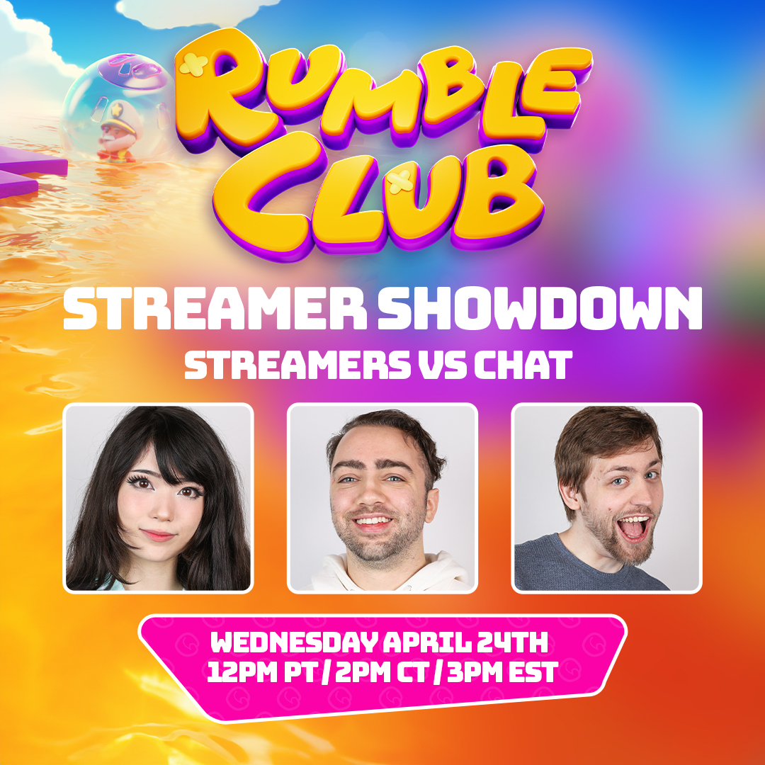 rumbleclubgame's tweet image. Hey Punchies, we heard there’s a Rumble happening 👀

👑 RUMBLE CLUB STREAMER SHOWDOWN 🥊
⏰ Tomorrow at 12PM PT
@sodapoppintv
@emiru
@REALMizkif
and many more!

The Streamers play for Twitch Subs. You can play to ruin it for them.