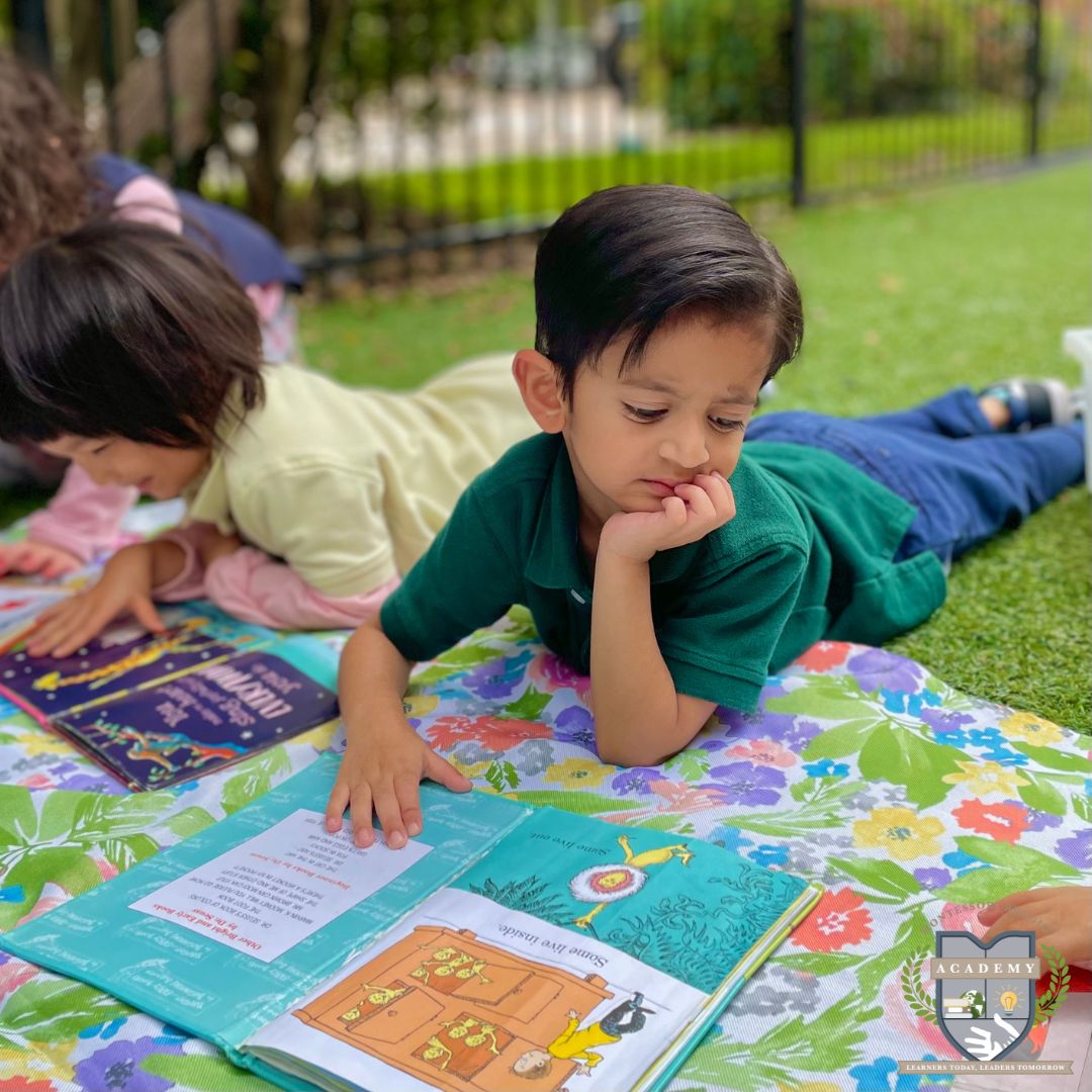 Our Primary pals in the class made the most of this lovely spring day by bringing their books outside to the playground for a group reading session on the grass.
#SugarLandPrivateEducation #MontessoriEducation #ReggioEmilia #EarlyChildhoodEducation #Cognia #HoustonsBest